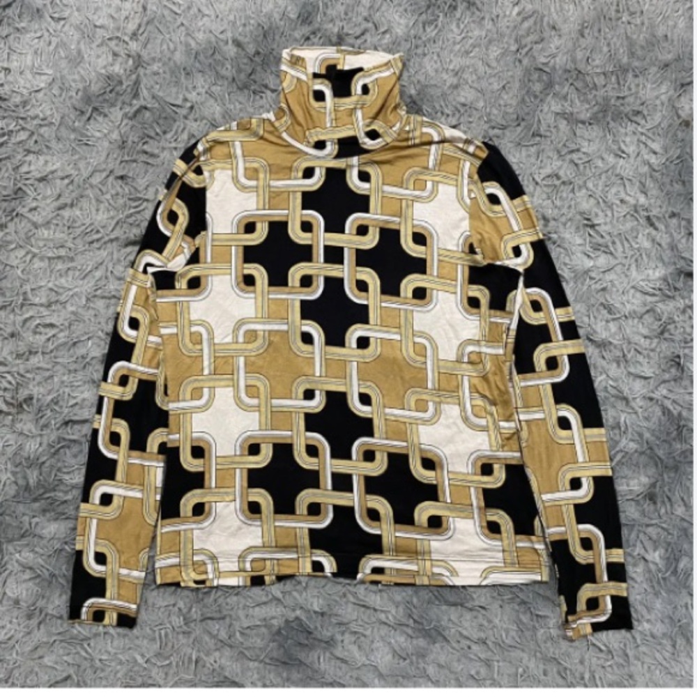 Hermès Infinity Lock Pattern Top H&M Women's Brown and Gold Richard Allen x H&M